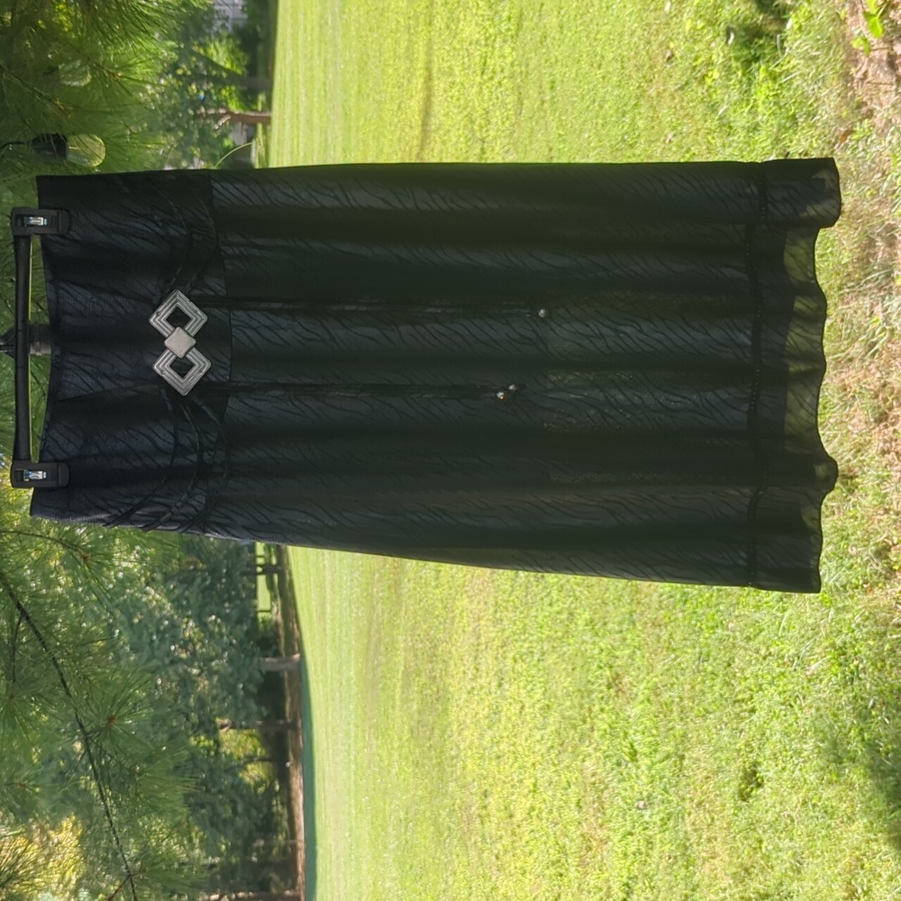 Chic Black Zebra Print Maxi Skirt